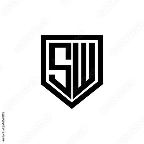 SW letter logo design with white background in illustrator. Vector logo, calligraphy designs for logo, Poster, Invitation, etc.