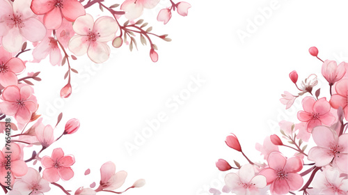 Watercolor festive background with flowers