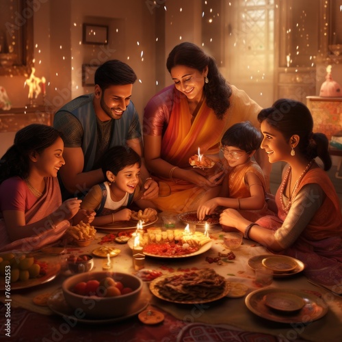 Diwali family celebration
