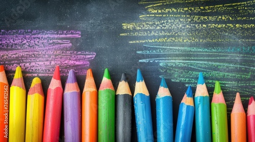 coloured pencil scribbles on a blackboard