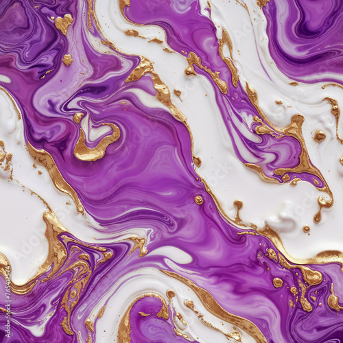Marbling Lavender Whirls with Golden Elegance