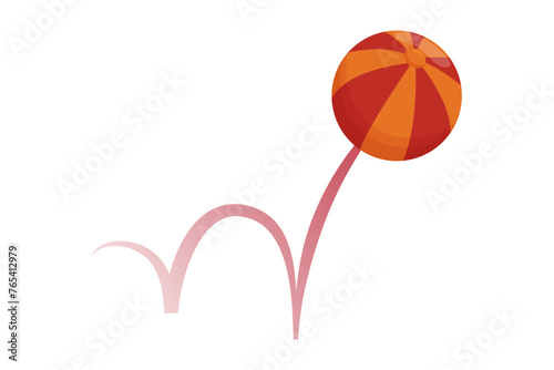 Bouncy Ball bounce with Trajectory Line. Colorful 