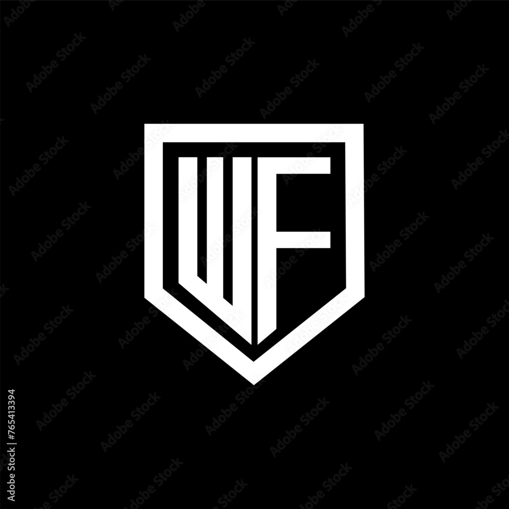 WF letter logo design with black background in illustrator. Vector logo, calligraphy designs for logo, Poster, Invitation, etc. WF letter logo design with black background in illustrator. Vector logo, calligraphy designs for logo, Poster, Invitation, etc.