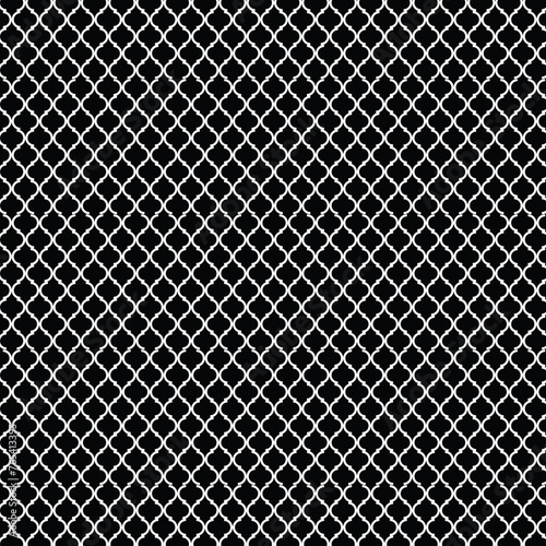 Seamless pattern. Background. White honeycombs on a black background. White black. Flyer background design, advertising background, fabric, clothing, texture, textile pattern.
