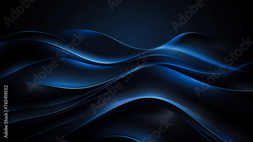 Clean smooth waving blue lines over a black background