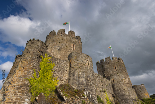 A view from the lower walls of the main towers of Conwy Castle photo