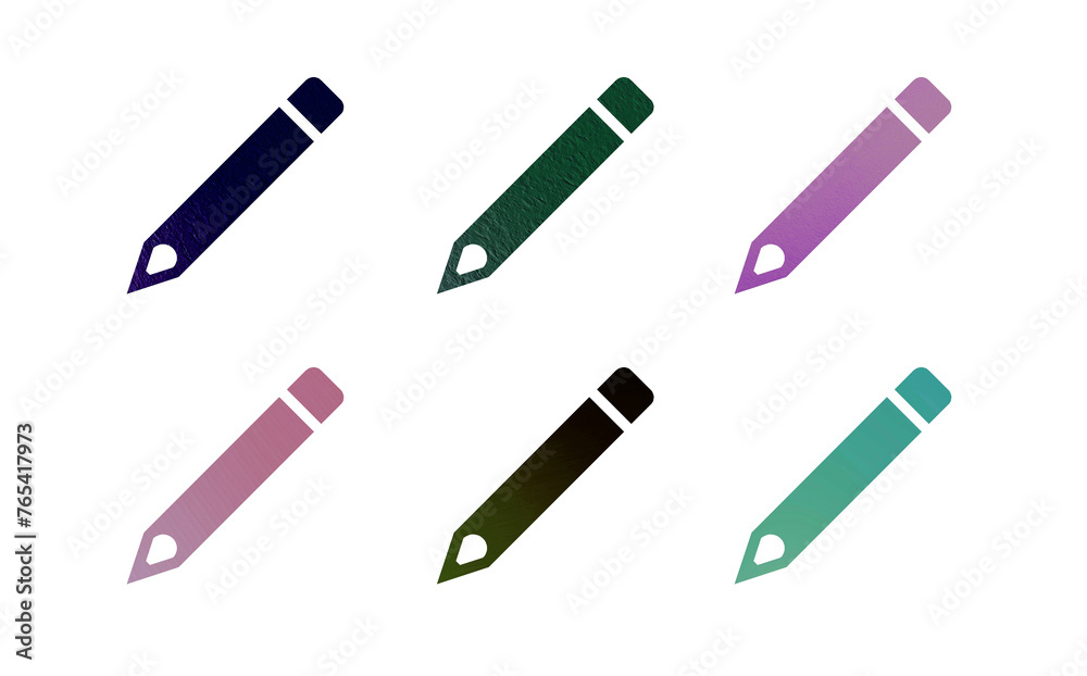 pencil icon symbol with texture set of pencils icon symbol pencil icon symbol with texture set of pencils icon symbol
