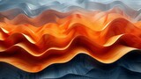 Closeup painting Orange and electric blue wave pattern in natural landscape