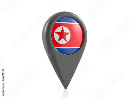 Free Download Map marker with North Korea flag - GFXLoad
