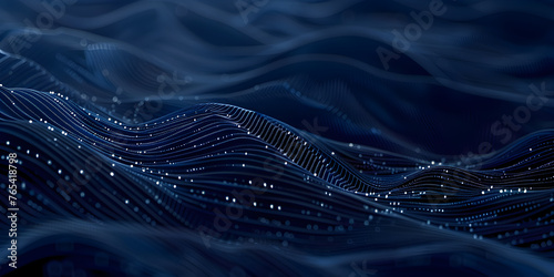 cyber technology background.Abstract blue  futuristic wave 