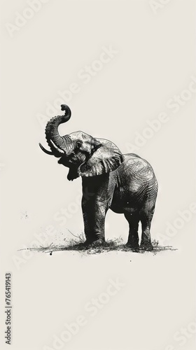 Artistic elephant with intricate textures on body. A beautifully textured elephant walks elegantly in this artistic portrayal  with a world map subtly layered over its body suggesting a global theme