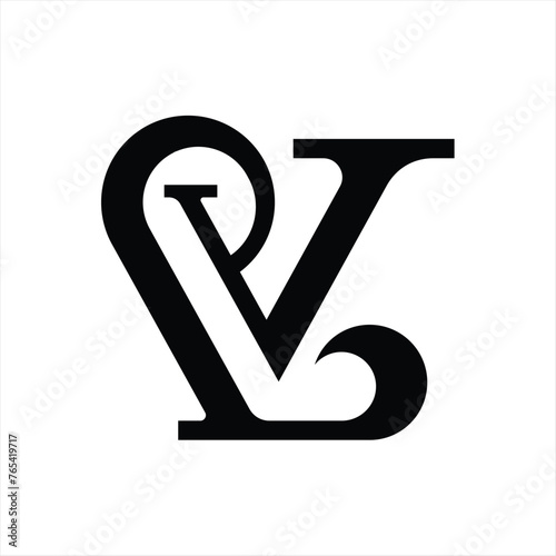 Alphabet letters Initials Monogram logo LV, L, and V