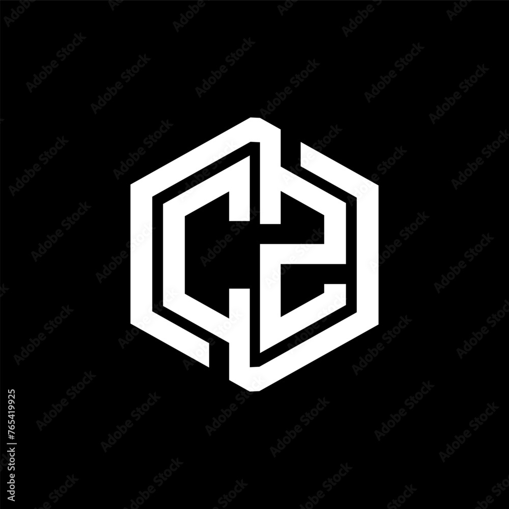 CZ letter logo design in illustration. Vector logo, calligraphy designs for logo, Poster, Invitation, etc. - obrazy, fototapety, plakaty 
