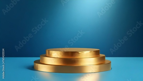 Opulent Showcase: 3D Render of Gold Pedestal for Product Presentation