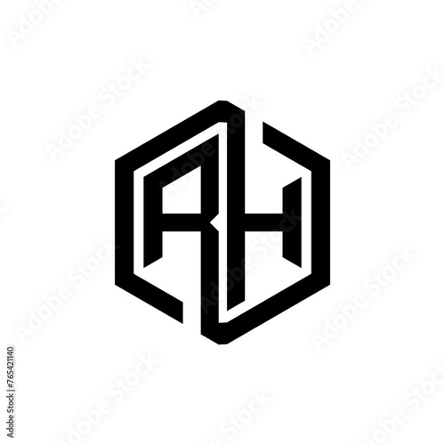 RH letter logo design in illustration. Vector logo, calligraphy designs for logo, Poster, Invitation, etc.