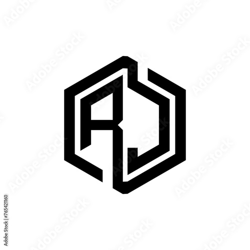 RJ letter logo design in illustration. Vector logo, calligraphy designs for logo, Poster, Invitation, etc.