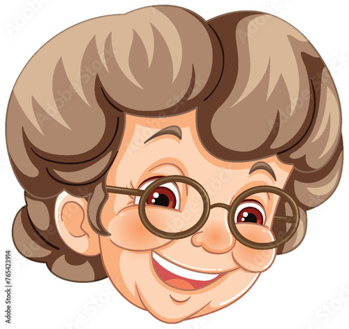 Vector illustration of a smiling elderly woman
