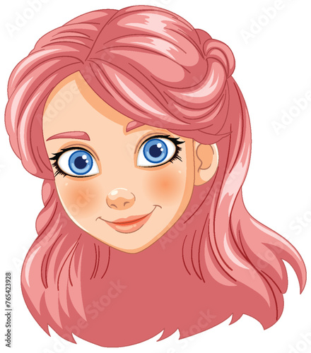 Vector illustration of a cheerful young girl.