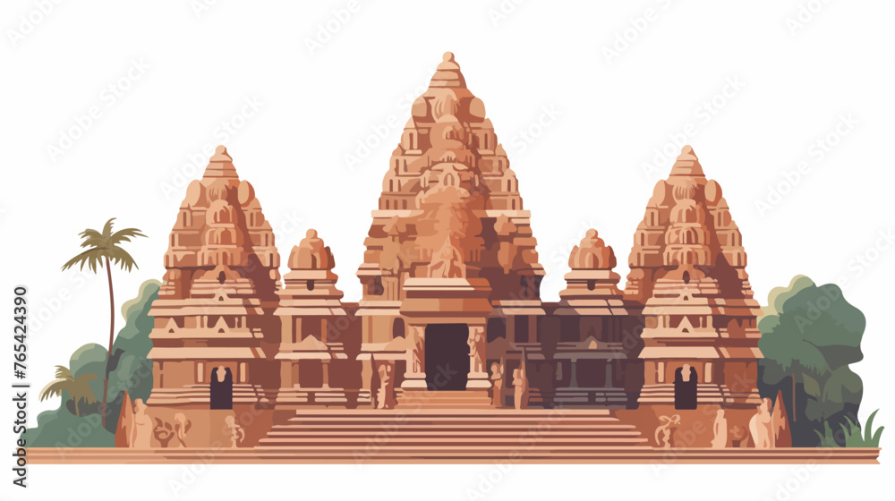 An ancient temple with towering columne and intricate - obrazy, fototapety, plakaty 