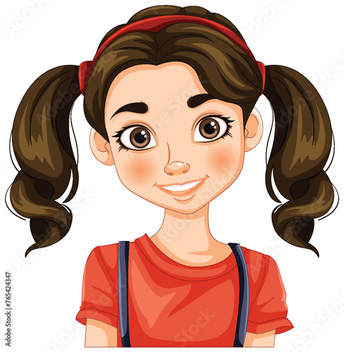 Vector illustration of a smiling young girl