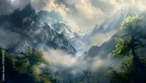 The Mountains. Fantasy Fiction Natural Backdrop