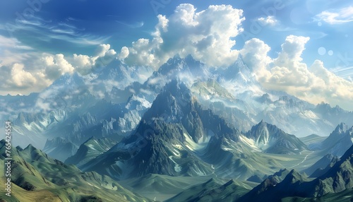 The Mountains. Fantasy Fiction Natural Backdrop © thiraphon