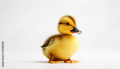 little yellow duck on white background