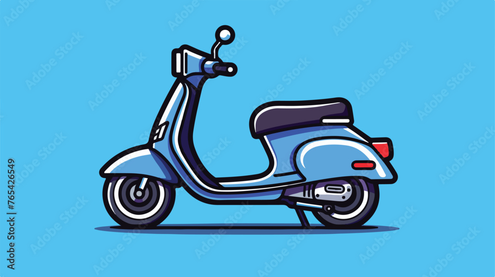 Black line Scooter icon isolated on white background.