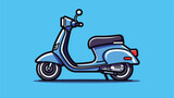 Black line Scooter icon isolated on white background.