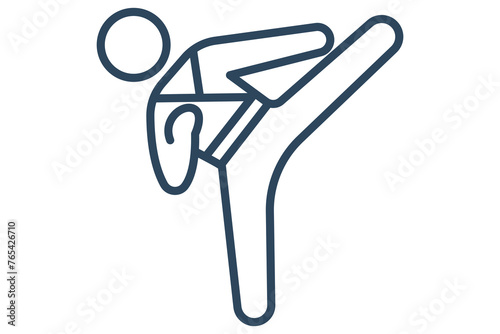 karate icon. icon related to sport, gym. line icon style. element illustration.