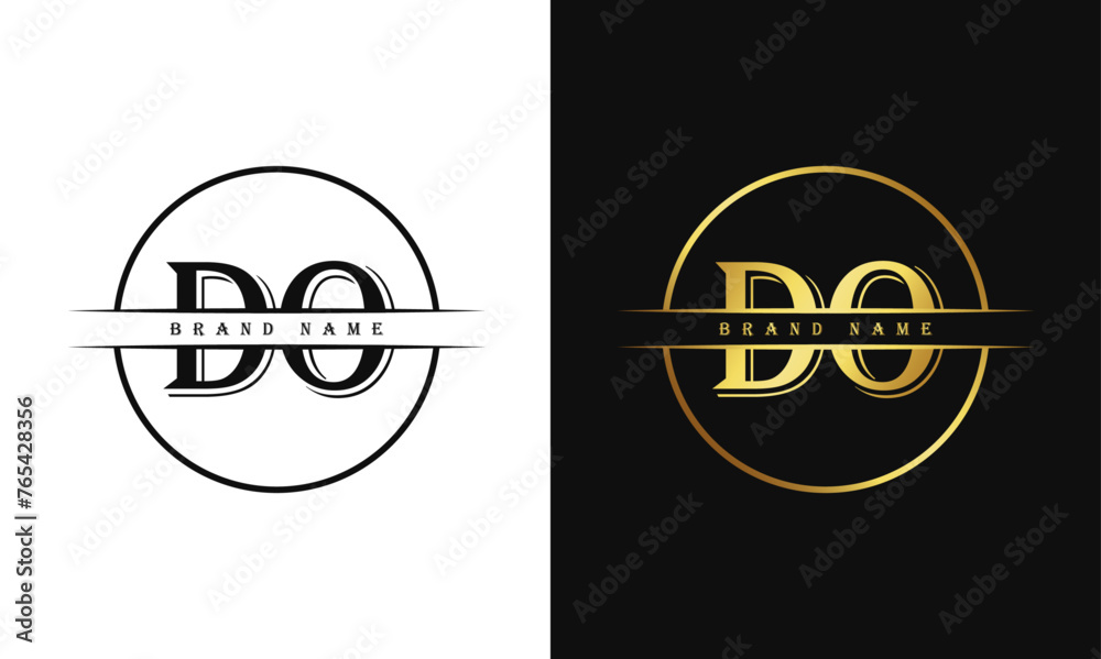 DO letters creative, minimal monogram logo vector template. OD Letter Logo Design Creative Modern Vector in black and white color. - obrazy, fototapety, plakaty 