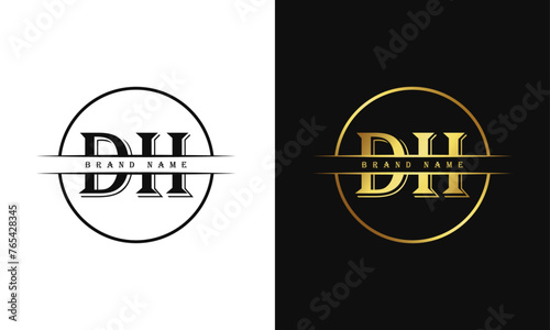 DH letters creative, minimal monogram logo vector template. HD Letter Logo Design Creative Modern Vector in black and white color.