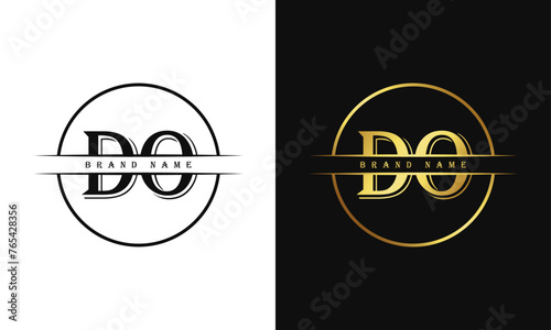 DO letters creative, minimal monogram logo vector template. OD Letter Logo Design Creative Modern Vector in black and white color.