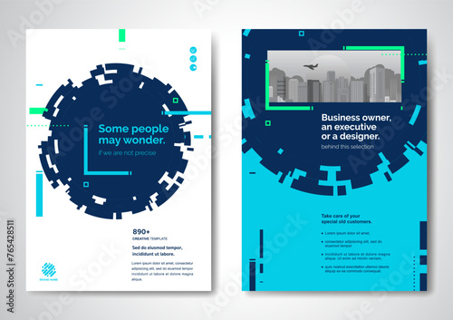 Template vector design for Brochure, AnnualReport, Magazine, Poster, Corporate Presentation, Portfolio, Flyer, infographic, layout modern with color size A4, Front and back, Easy to use.