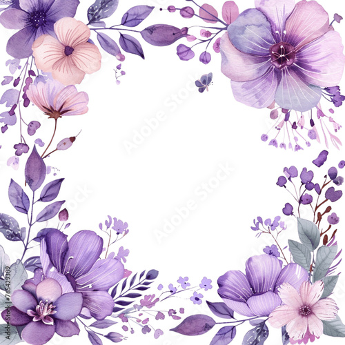 watercolor of small floral frame border - 1