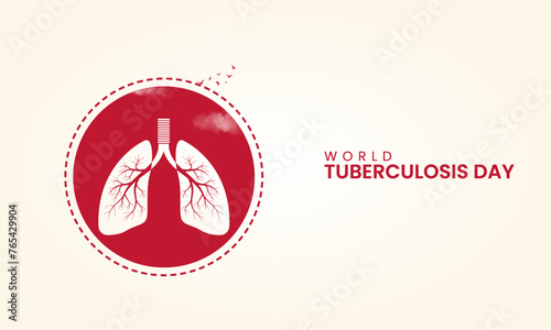 World TB Day, Flying Bird and lungs concept, World Tuberculosis day design for banner, poster vector illustration.