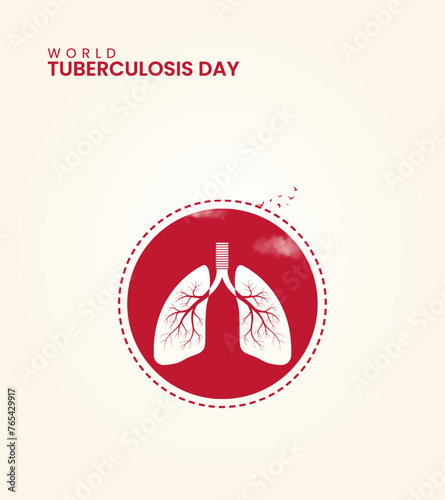 World TB Day, Flying Bird and lungs concept, World Tuberculosis day design for banner, poster vector illustration.