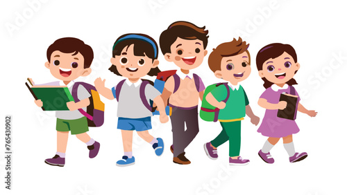 vector art style back to school concept with funny vector 3.eps