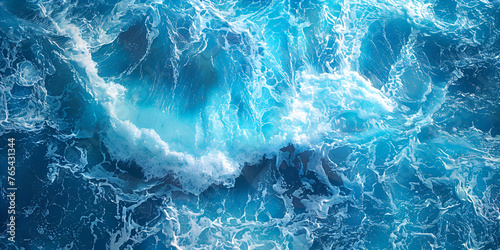 Blue abstract ocean seascape  water background  generative ai