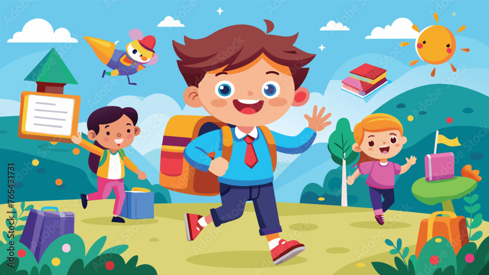 vector art style back to school concept with funny vector 7.eps vector art style back to school concept with funny vector 7.eps