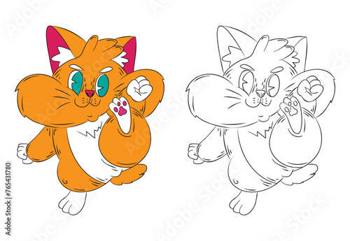 doodle animal illustration for coloring page drawing book
