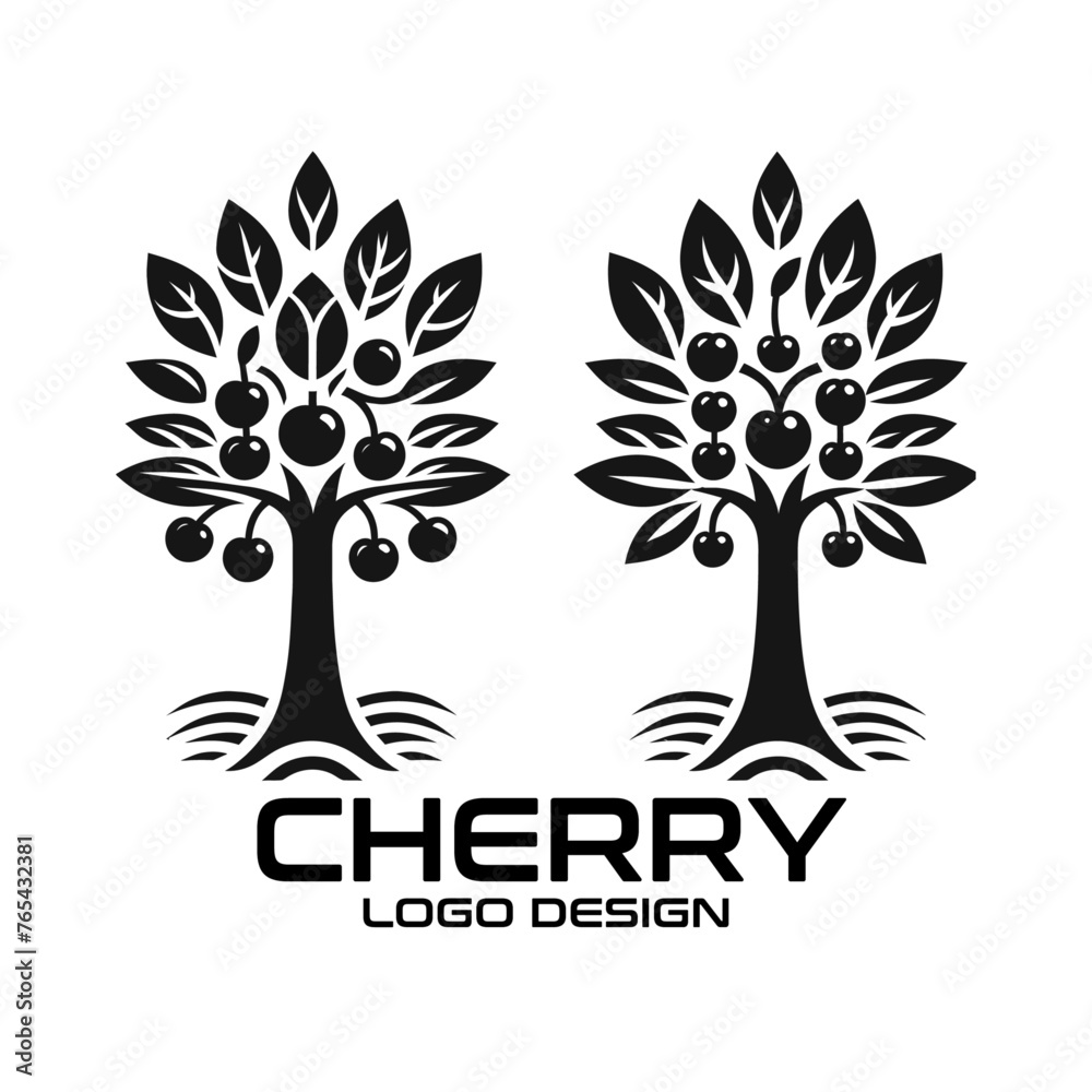 Fototapeta premium Cherry Vector Logo Design