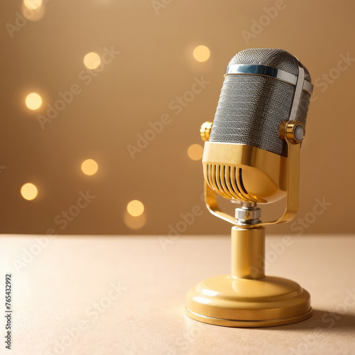 gold retro microphone