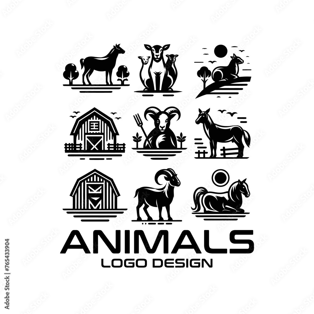 Naklejka premium Animals Vector Logo Design