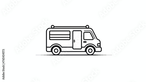 Ambulance vehicle pixel perfect linear icon
