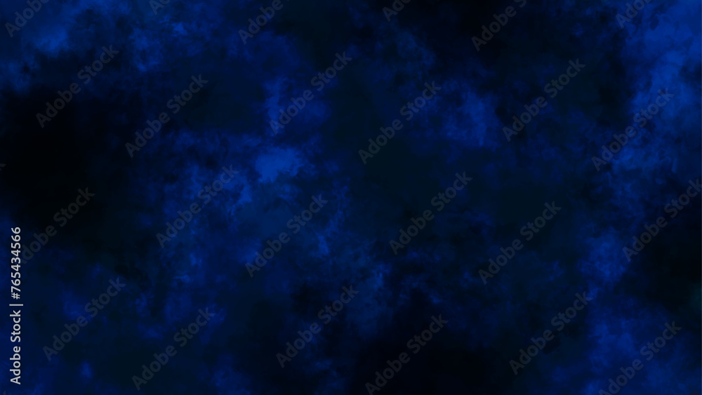 Abstract in dark blue watercolor background. Scary dark walls, slightly light black concrete cement texture for background,
