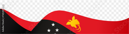 Papua New Guinea flag wave isolated on png or transparent background vector illustration.