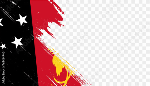 Papua New Guinea flag with brush paint textured isolated  on png or transparent background. vector illustration