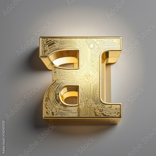 Logo illustrion letter F colorful background photo