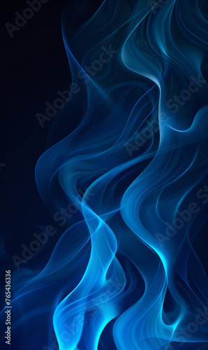 Blue waves of smoke undulate in a mesmerizing abstract dance of calm.